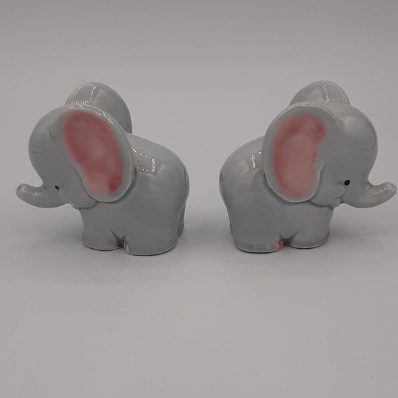 Vintage Adorable Elephant Salt & Pepper Shakers Gift Craft Korea Original Sticke - Picture 4 of 8